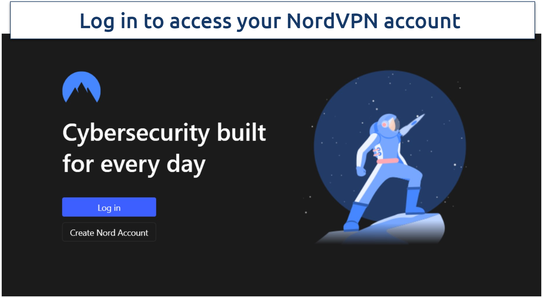 Image showing how to proceed to the NordVPN login page