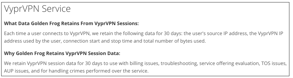 VPN Privacy Policies: VyprVPN's Privacy Policy