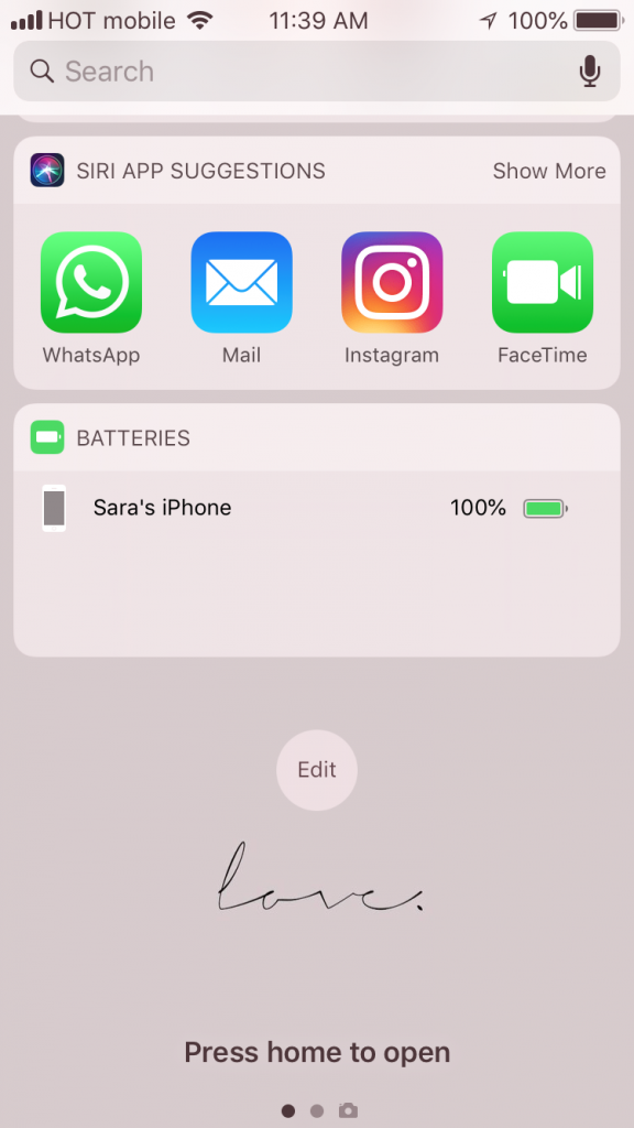 Widget screenshot