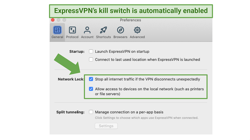 Screenshot, der viser, hvordan man aktiverer ExpressVPN