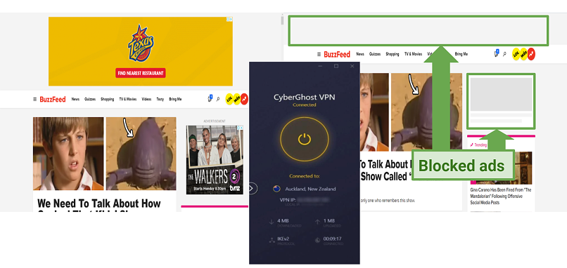 grafika pokazująca bloker reklam CyberGhost
