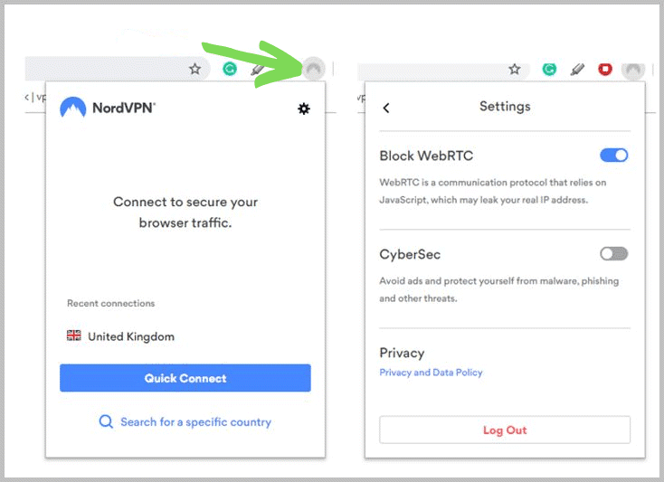 nordvpn google extension