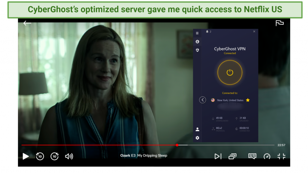 Watching Netflix US with CyberGhost.