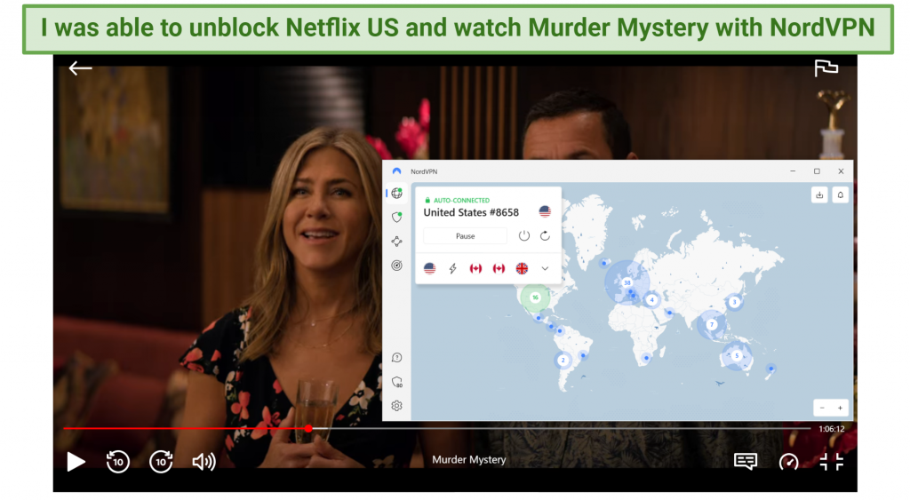 Watching Netflix US with NordVPN