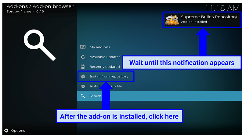 Graphic showing Installation notification