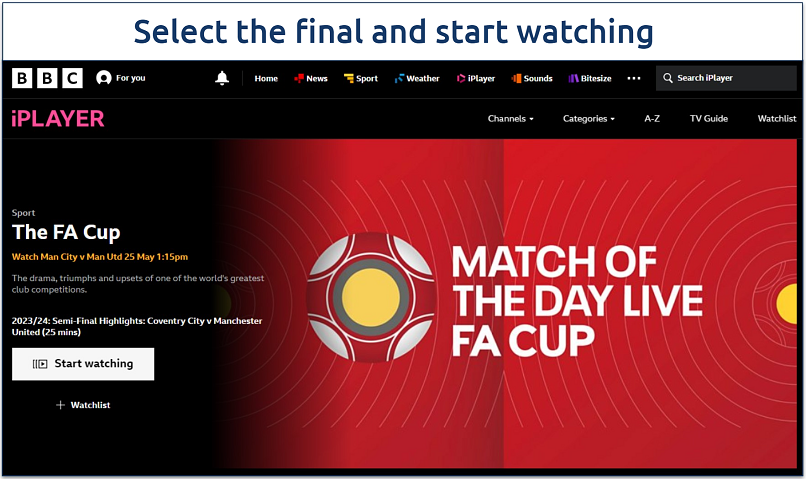 Fa cup online watch sale