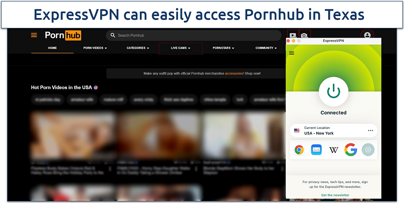 Screenshot of Pornhub's homepage