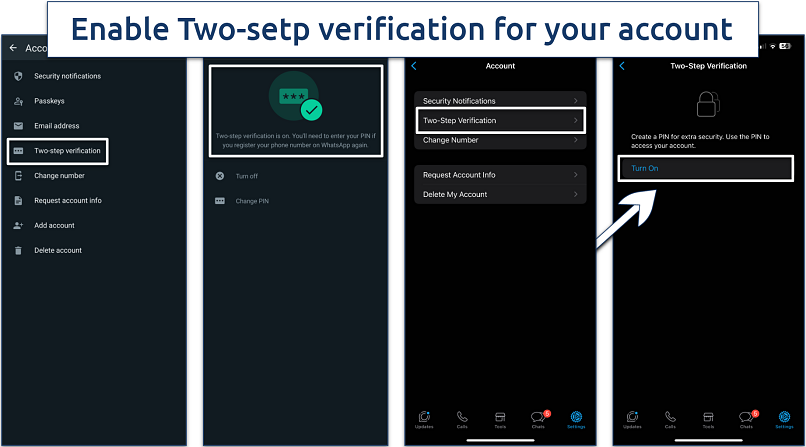 Screenshot of WhatsApp 2FA settings panel