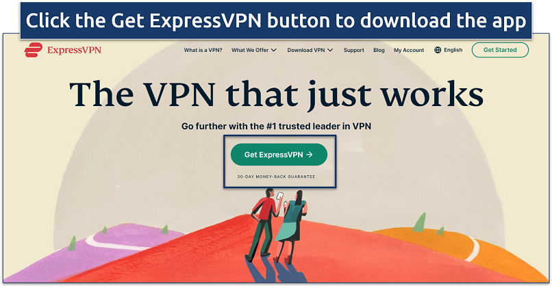 Screenshot of ExpressVPN's homepage
