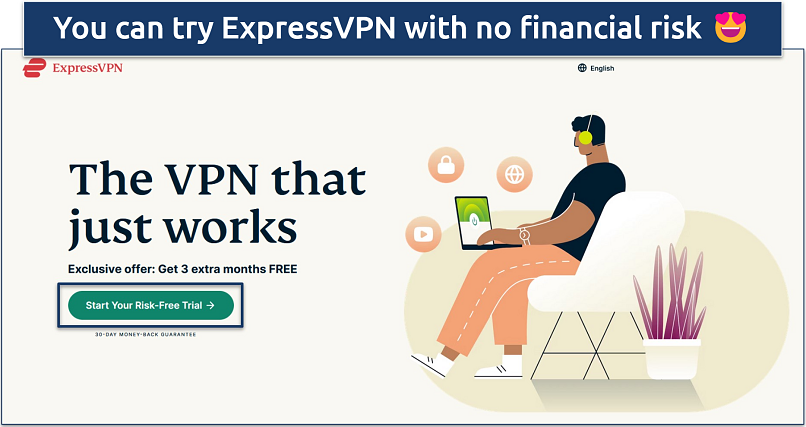 A screenshot ExpressVPN's website