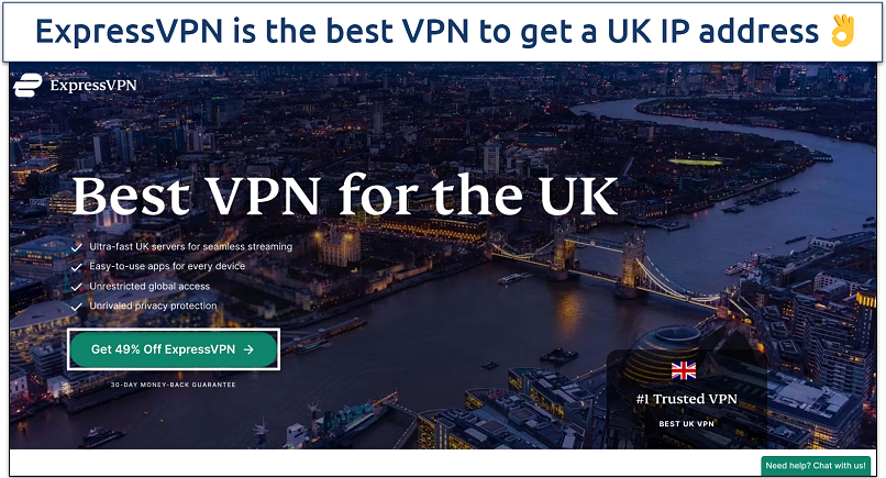 A screenshot ExpressVPN's website