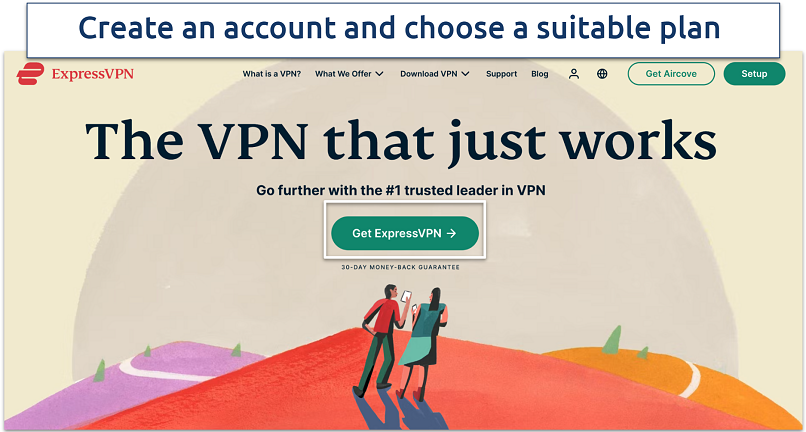 Screenshot of the ExpressVPN home page