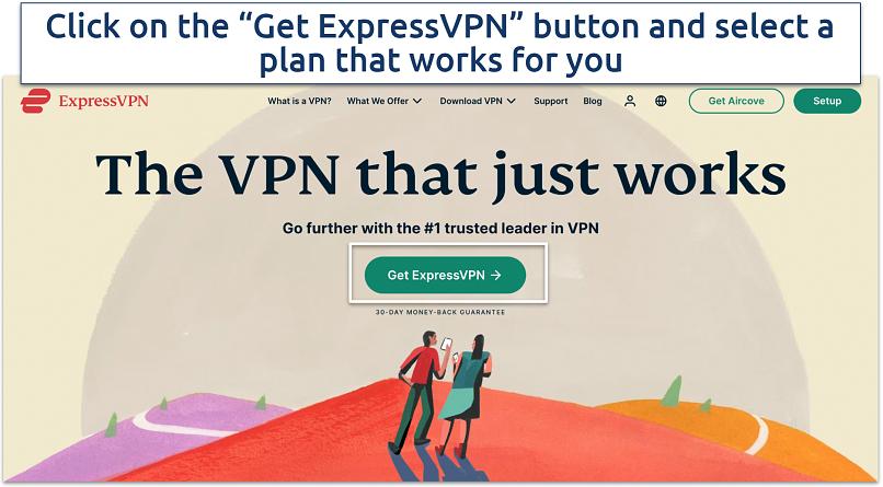 Screenshot of the ExpressVPN home page