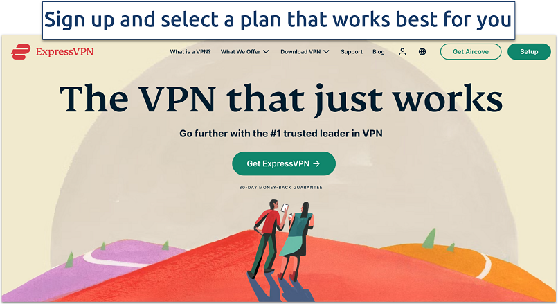 Screenshot of the ExpressVPN home page