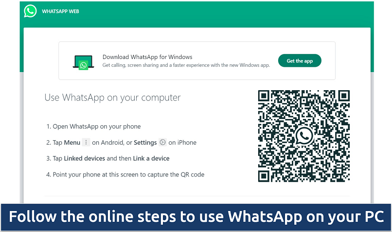 Screenshot showing how to download WhatsApp