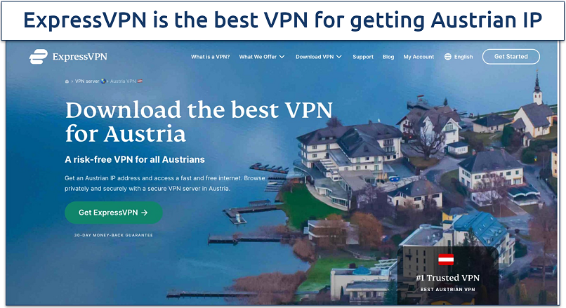 Screenshot of ExpressVPN's download page