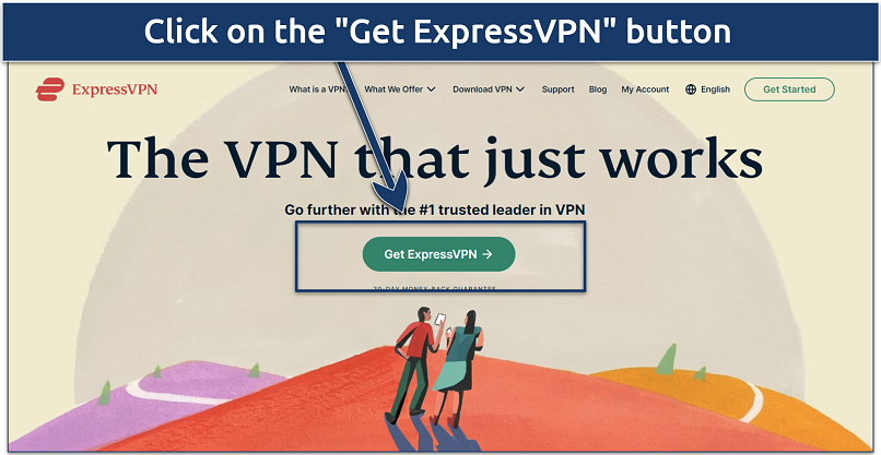 A screenshot showing the ExpressVPN's account registration page