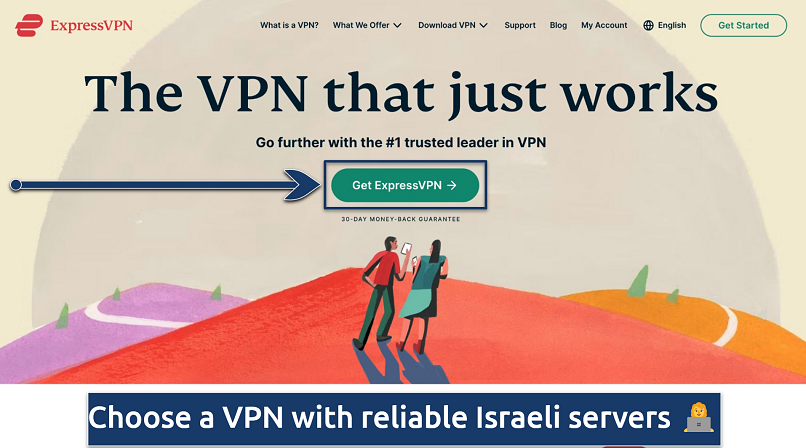 Screenshot showing the signup page on the ExpressVPN website