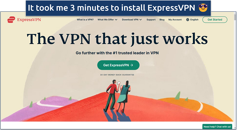 Screenshot of ExpressVPN's website homepage