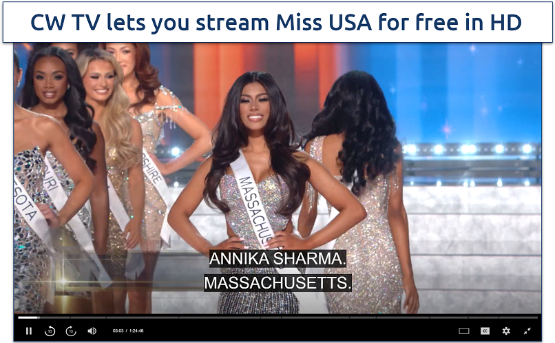 Screenshot of the CW TV Miss USA 2023 episode