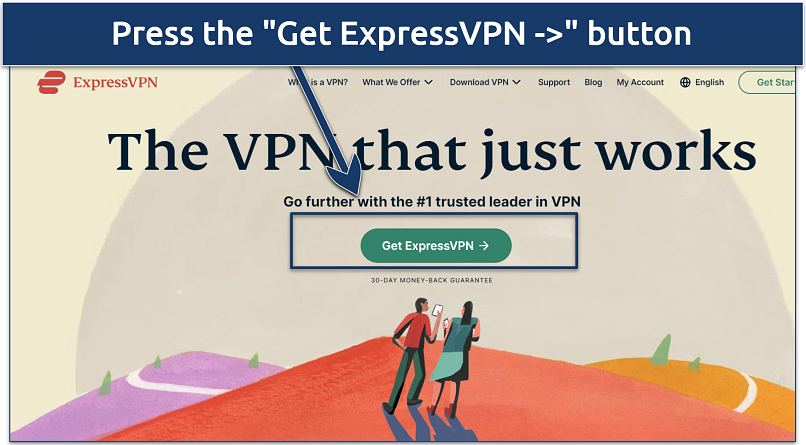 A screenshot showing the ExpressVPN's account registration page