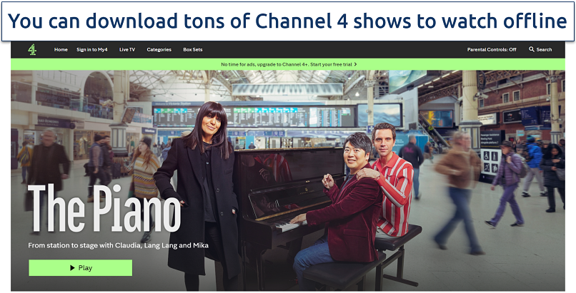 Screenshot of the Channel 4 website