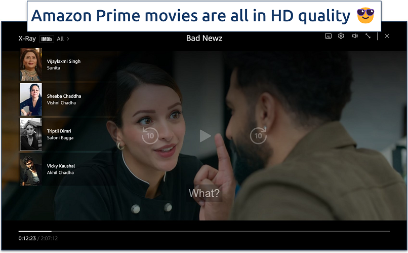 Screenshot of streaming Bad Newz on Amazon Prime Video