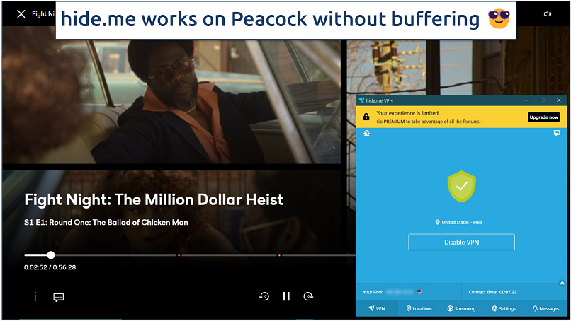 Streaming Fight Night on Peacock with hide.me connected to the US