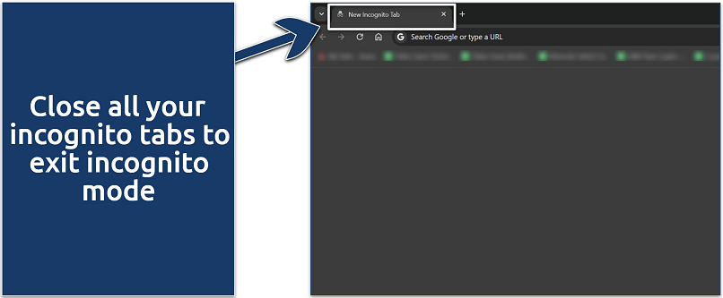 Screenshot showing how to close Chrome incognito tabs