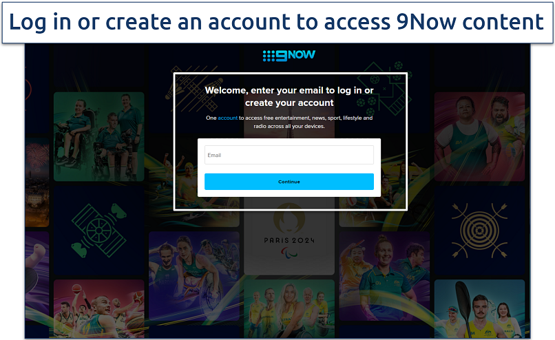  Screenshot of 9Now sign-in page