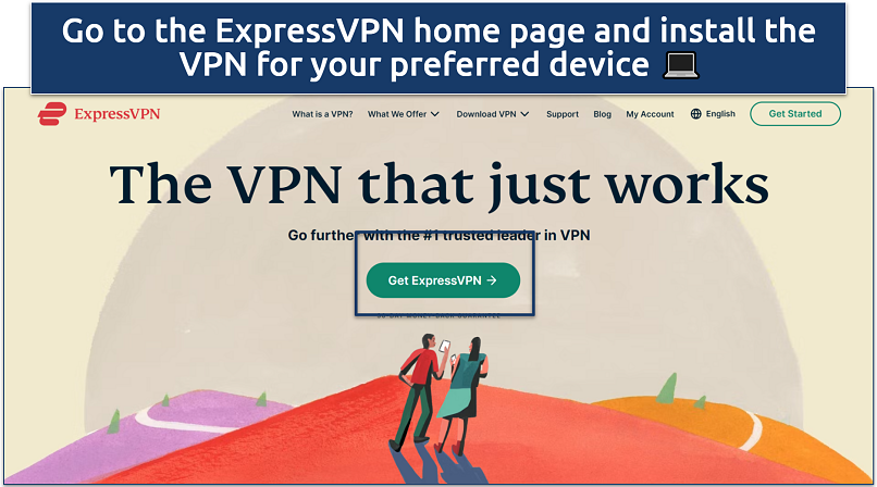 Screenshot of ExpressVPN's homepage