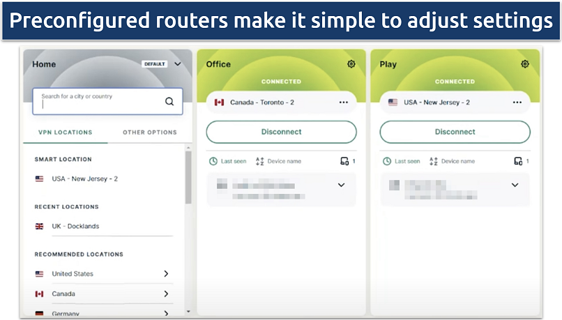 Screenshot showing ExpressVPN Aircove web interface