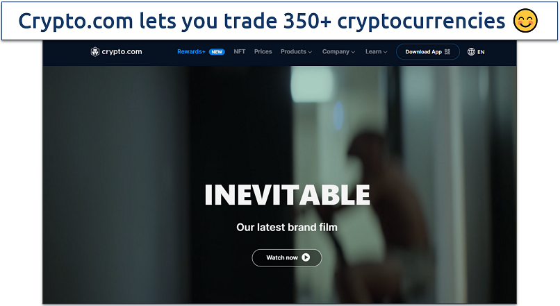 Screenshot of the Crypto.com website