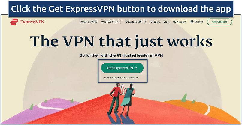 Screenshot of ExpressVPN's homepage