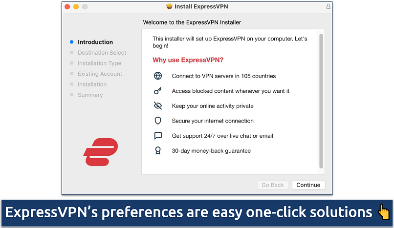 Screenshot of ExpressVPN's Protocol panel under Preferences