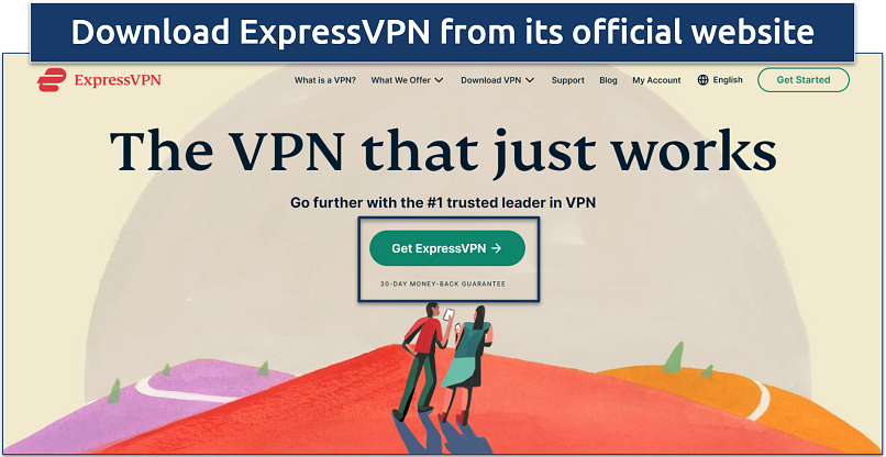 Screenshot of ExpressVPN's homepage