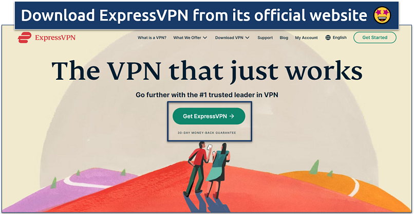 Screenshot of ExpressVPN download page