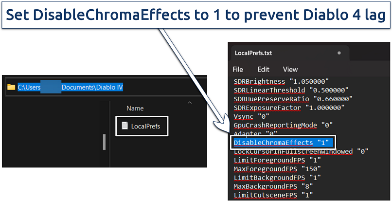 Screenshot showing how to edit RAM requirements for Diablo 4