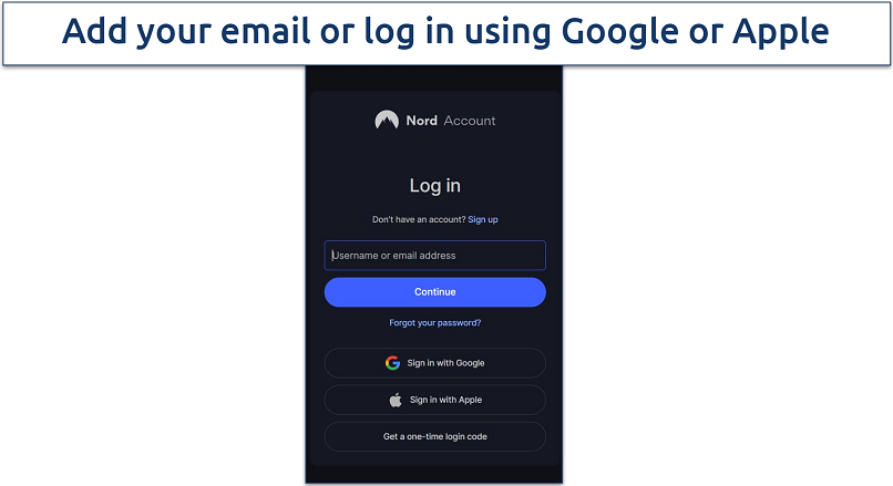 Image showing how to navigate to NordVPN's login page