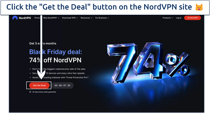 Image showing how to sign up for NordVPN