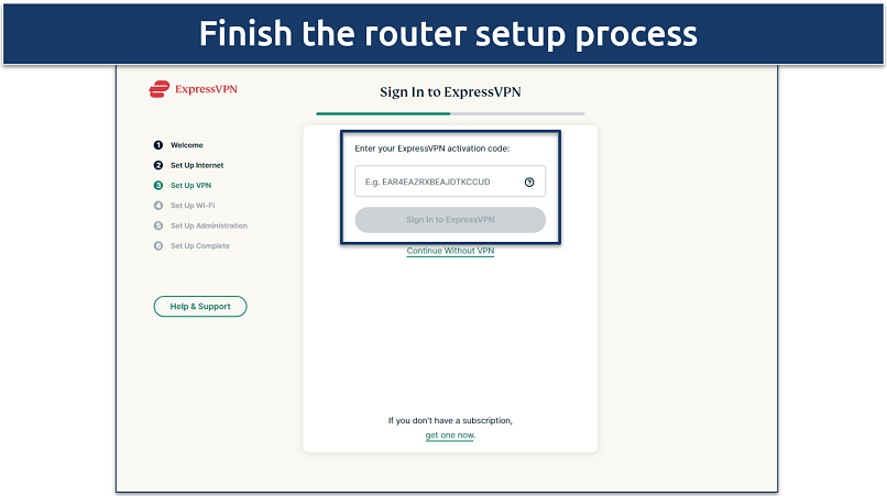  Screenshots of ExpressVPN's router setup page