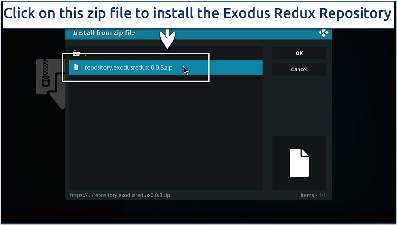 Screenshot of the Exodus Redux zip file