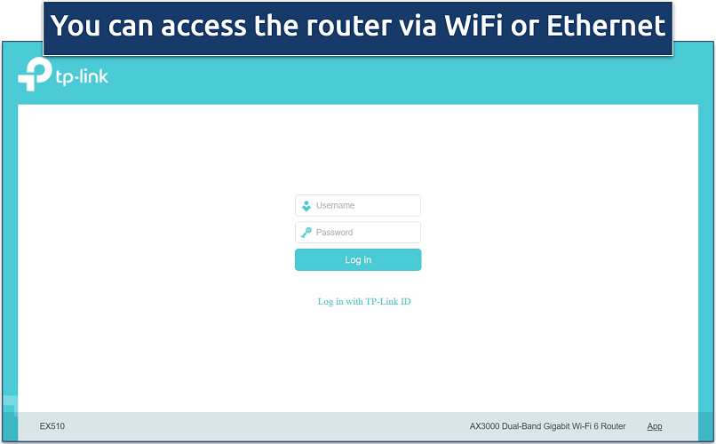 Screenshot of the TP Link router login page