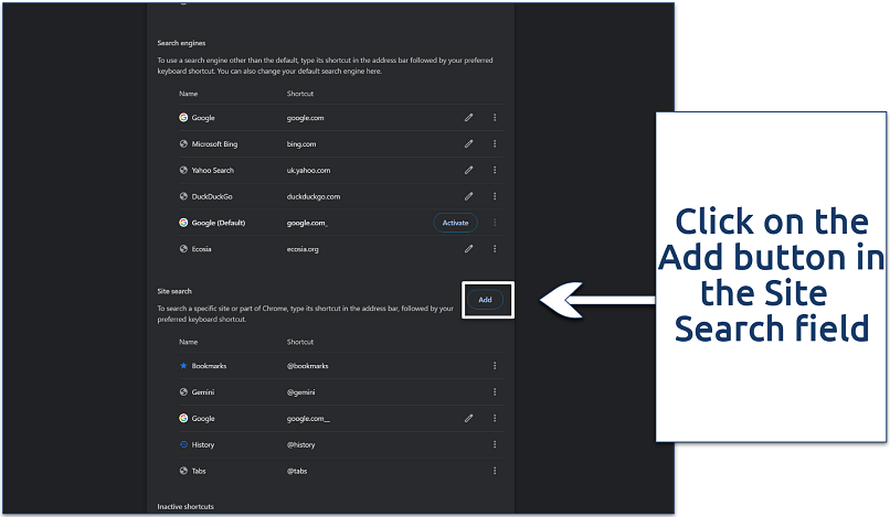 Screenshot showing Google Chrome site settings interface