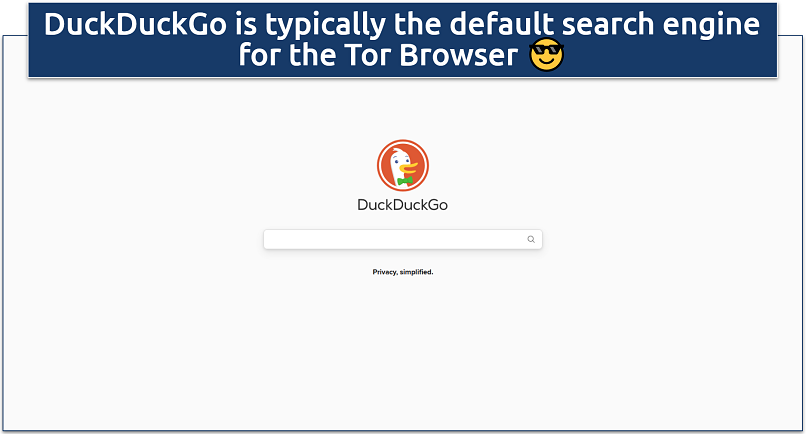 Screenshot of the DuckDuckGo search engine