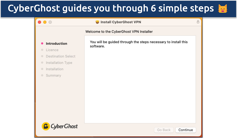 Screenshot of the CyberGhost installer