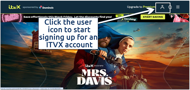 A screenshot of the ITVX homepage