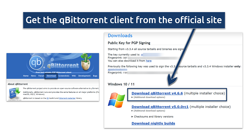 Screenshots showing the qBittorrent download files