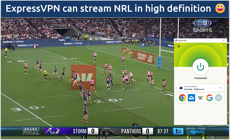 Screenshot of the panthers vs storm NRL 2024 grand finale