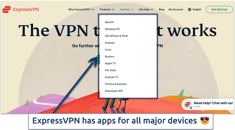 Screenshot of ExpressVPN's website homepage